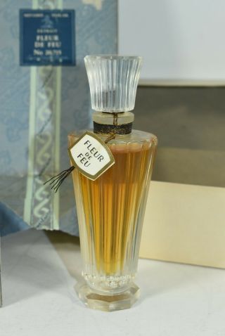 Vtg Guerlain Extrait Fleur De Feu No 20.  715 Perfume Bottle Nib 2/3 Fl Oz