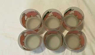 Vintage Neiman Marcus Frosted Pink Elephant Christmas Glasses Set of 6 12 ounces 3