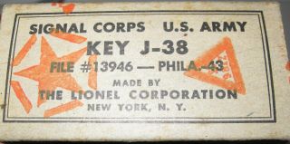 Lionel J - 38 Telegraph Key - WW2 Vintage - Ham Radio Morse code - 3