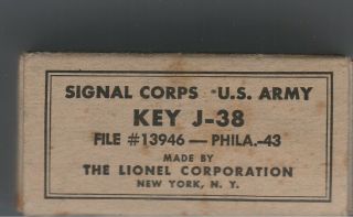 Lionel J - 38 Telegraph Key - WW2 Vintage - Ham Radio Morse code - 5