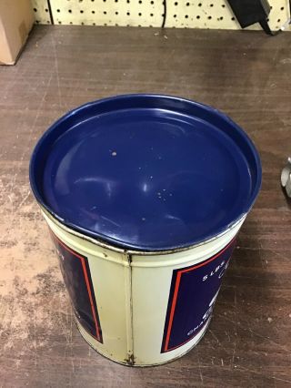 Vintage Champlin Refining Co 5lb grease metal can with lid Enid,  Okla. 5
