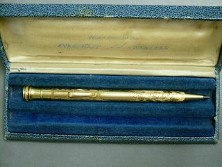 Vintage Wahl Eversharp Solid 18k Gold Engraved Mechanical Pencil