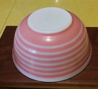 HTF Vintage Pyrex Pink Stripes Mixing Bowl Set 4