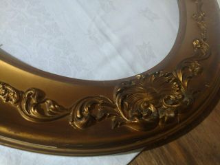 Vtg Victorian Oval Antique Ornate Picture Frame Gold Gesso On Wood 16 X 20