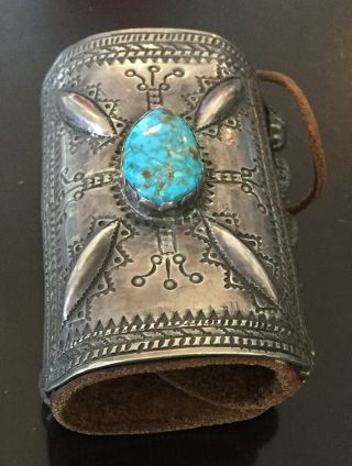 Vintage Navajo Silver Turquoise Ketoh Bracelet