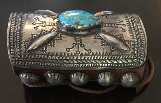 VINTAGE NAVAJO SILVER TURQUOISE KETOH BRACELET 4