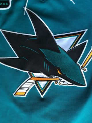 Rare Rourke Chartier San Jose Sharks Game Worn Teal Jersey w NHL All Star Patch 10