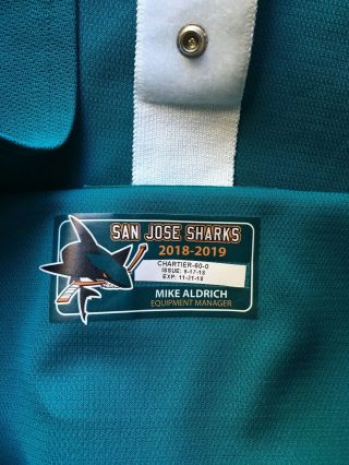 Rare Rourke Chartier San Jose Sharks Game Worn Teal Jersey w NHL All Star Patch 4