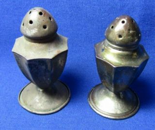 Wwii Sterling Army,  Navy,  Usmc Officer Salt And Pepper Shakers Set