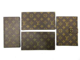 Authentic 4 Item Set Louis Vuitton Monogram Cover Case Vintage Pvc Leather 68470