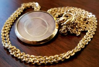 Antique VICTORIAN 10K Gold Mourning Hair LOCKET Necklace 2
