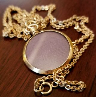 Antique VICTORIAN 10K Gold Mourning Hair LOCKET Necklace 5