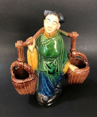 Uf023 Vintage Shiwan Mudman Pottery Figurine From China