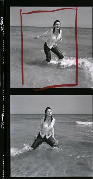 Bunny Yeager Estate 1950s Self Portrait Contact Sheet 11 Frames Frolic In Surf 3
