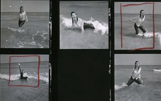 Bunny Yeager Estate 1950s Self Portrait Contact Sheet 11 Frames Frolic In Surf 4