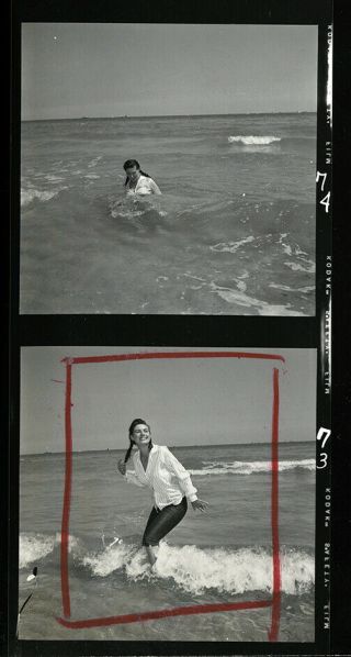 Bunny Yeager Estate 1950s Self Portrait Contact Sheet 11 Frames Frolic In Surf 5