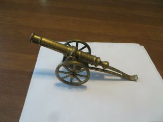 Vintage 9 Inch Toy Brass Cannon