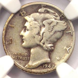 1942/1 Mercury Dime 10c - Certified Ngc F15 - Rare Overdate Variety Coin