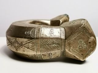 Stunning Decorated Antique African Ethnographic Tribal Bronze Slave Bracelet 6