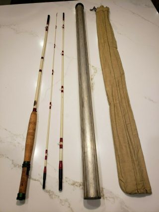 Vtg Shakespeare 8.  5 Ft 3 Pc Howald Wonderod Fly Rod 1390 Fag Sock Tube