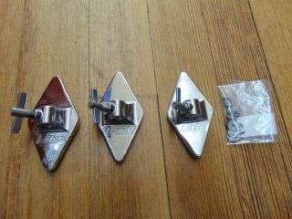 Set Of 3 Vintage Gretsch Floor Tom Drum Diamond Leg Mounts Ww