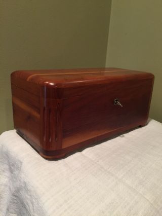Vintage Small Lane Cedar Chest Jewelry/trinket Box With Key.