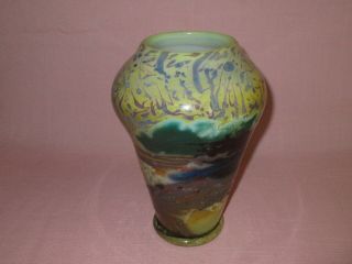 Vintage Jack Ink Austria America Studio Art Glass Vase Loetz Tiffany Style Rare