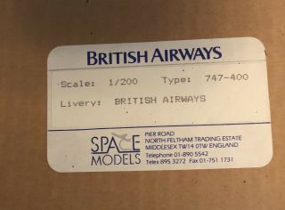 Rare Space Models 1:200 British Airways 747 - 400 Vintage Desk Model 7