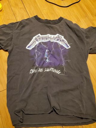 Vtg 1989? Metallica Ride The Lightning Heavy Metal Tour T Shirt Size Xl