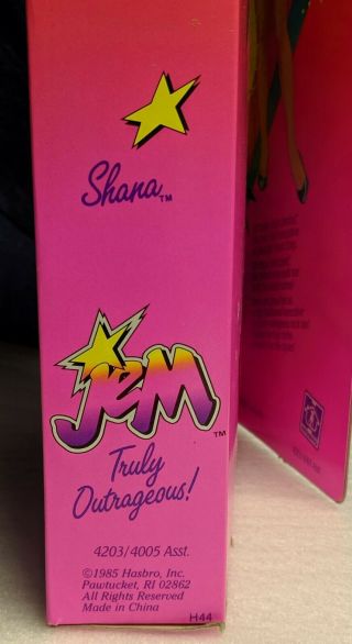 VTG Shana of the Holograms Jem Truly Outrageous Doll NRFB Hasbro 1985 with Tape 7