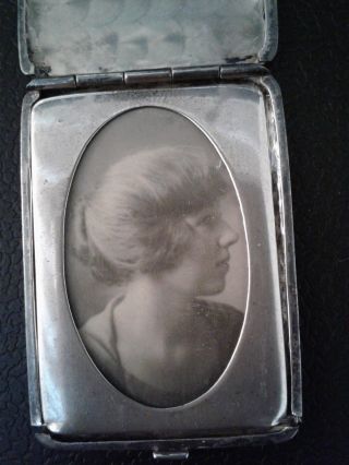 Art Deco Locket Sterling Silver With Removable Picture Frame Large Rare Antique