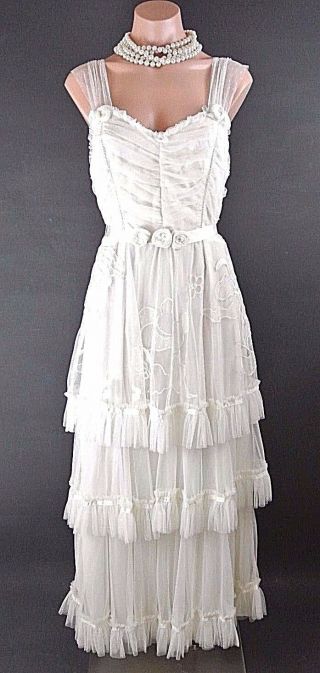 Vintage Bridal Dress S Ivory Victorian Gatsby Romantic Titanic Bridal Nataya Nwt