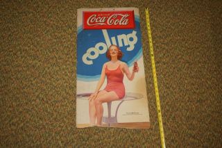 Vintage Drink Coca Cola Cooling Sign Poster Florine Mckinney Mgm Player Coke