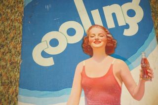 VINTAGE DRINK COCA COLA COOLING SIGN POSTER FLORINE MCKINNEY MGM PLAYER COKE 4