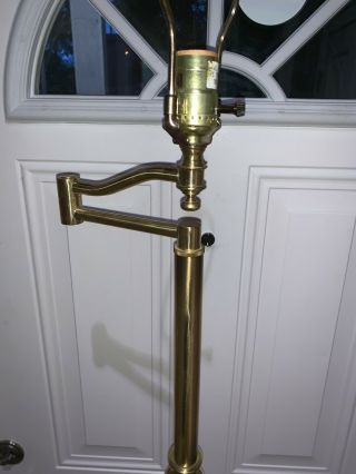Vintage Stiffel Brass Swing Arm Floor Lamp MCM Hollywood Regency 3