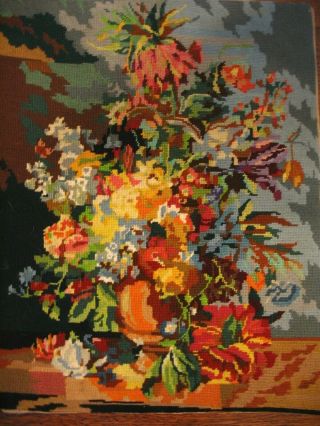 Vintage Margot De Paris Completed Needlepoint Tapestry Jan Vn Huysum Artist