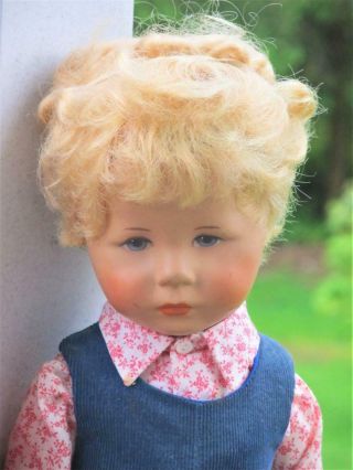 1977 Vintage 18 " All Kathe Kruse Boy Doll,  Gold Neck Tag,  Made Germany