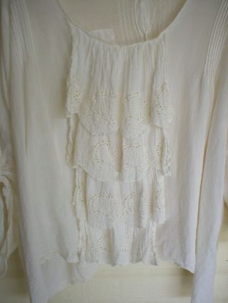Magnolia Pearl Vintage Retired Rare Adele Romantic Top Eyelet Lace Front Ruffles 3