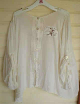 Magnolia Pearl Vintage Retired Rare Adele Romantic Top Eyelet Lace Front Ruffles 4