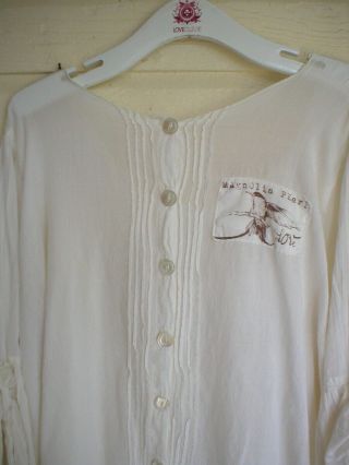 Magnolia Pearl Vintage Retired Rare Adele Romantic Top Eyelet Lace Front Ruffles 5