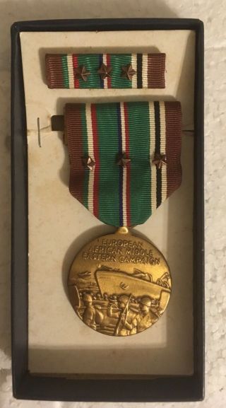 Wwii European African Middle Eastern Campaign Medal - 3 Stars