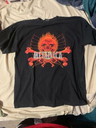 Vintage 90’s Metallica " Rebel " Pushead Giant Concert Tour T Shirt Size Xlarge