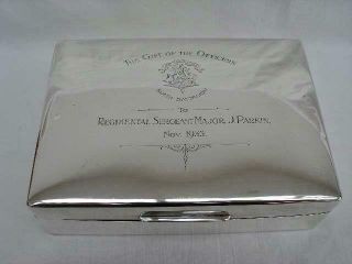 Sterling Silver Cigarette Box Inscribed To R.  S.  M.  J.  W.  Parkin.