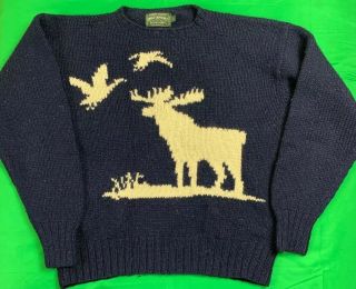 Polo Country Ralph Lauren Hand Knit 100 Wool Sweater Men 