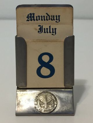 Vintage 1939 Golden Gate International Exposition Perpetual Desk Calendar Seal
