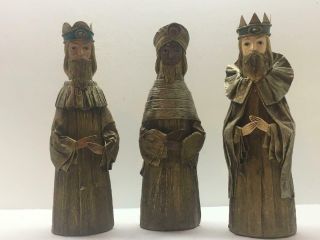 Vtg 3 Pc Set Schmid Bros.  Japan Paper Mache Nativity Figures King Wisemen 15 " T
