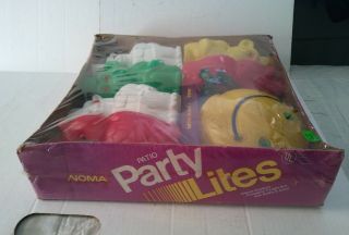 NOS Vintage Noma Party Lites String 7 Lights Patio RV Camping Blow Mold RARE {07 3