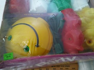 NOS Vintage Noma Party Lites String 7 Lights Patio RV Camping Blow Mold RARE {07 6