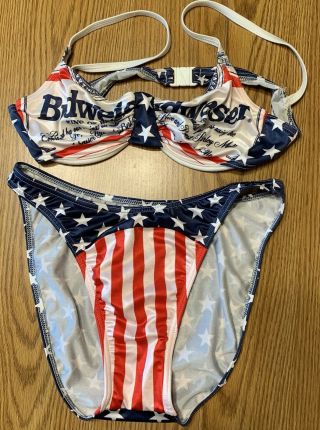 Vintage Budweiser Bikini 90’s Rare 1996 Nwot Size 9/10 High Waist