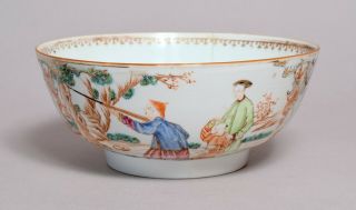 An Unusual Large Antique 18thc Qianlong Period Chinese Porcelain Punch Bowl
